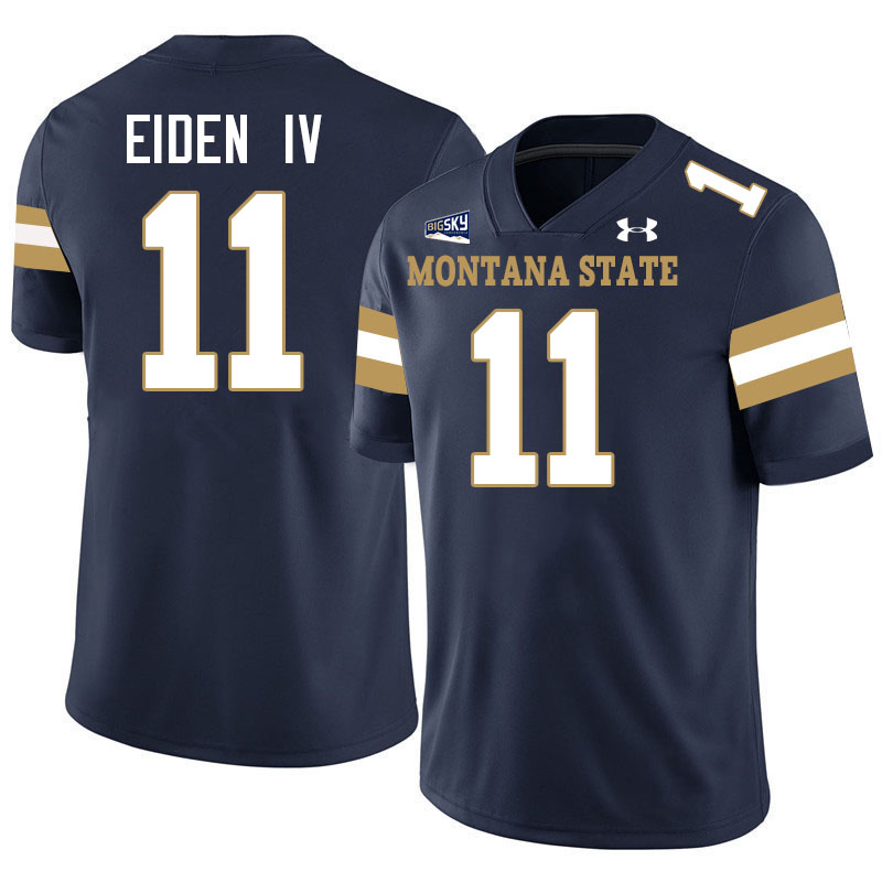 Montana State Bobcats #11 Kenneth Eiden IV College Football Jerseys,Uniforms Stitched-Navy